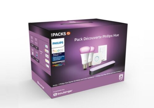 Philips Hue : Pack de démarrage 2 ampoules E27 + Hue Play à 169,99 €