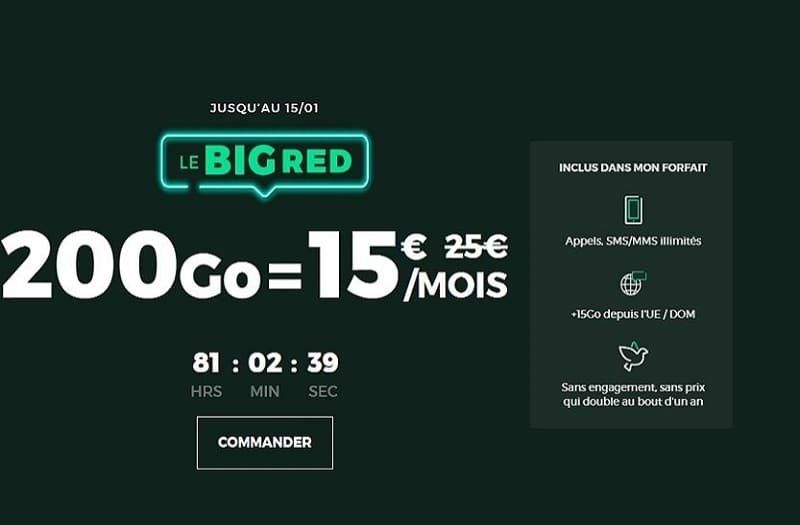 Forfait Red by SFR big Red 200 Go