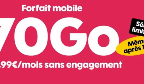Forfait mobile Sosh 70 Go sans engagement à 14,99 €