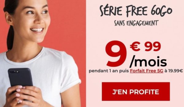 Forfait mobile : la Série Free 60 Go est à 9,99 € par mois