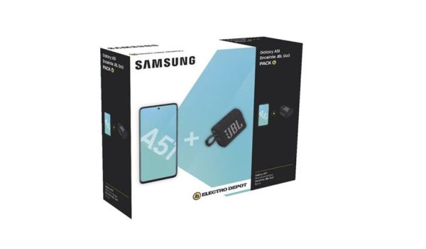 Samsung Galaxy A51 + enceinte JBL Go 3 à 274,98 €