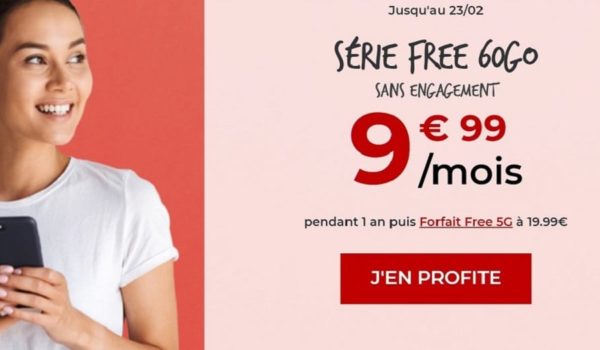Série spéciale Free Mobile : forfait 60 Go à 9,99 € par mois