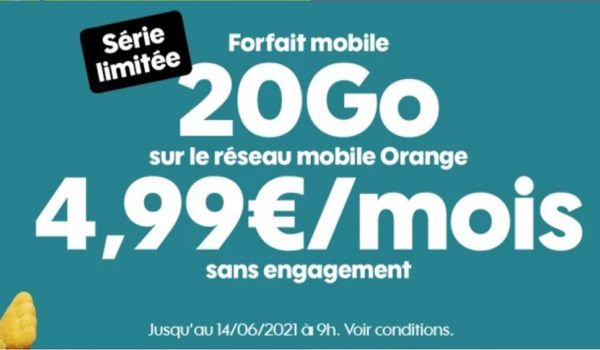 Forfait mobile Sosh Série limitée 20 Go à 4,99 € par mois