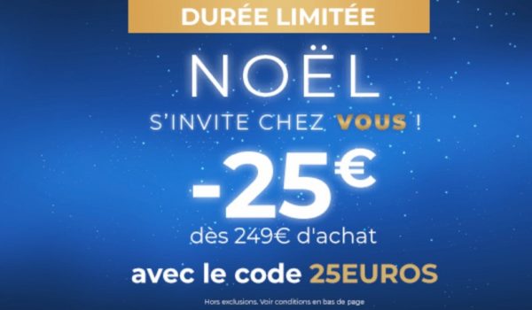 Code promo Cdiscount Noël 2021 : 25 € de remise dès 249 € d’achat