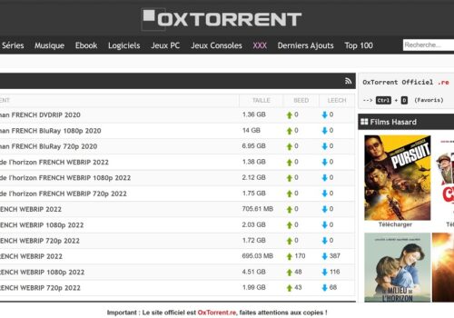 OxTorrent : voici l’adresse du site torrent en juin 2022