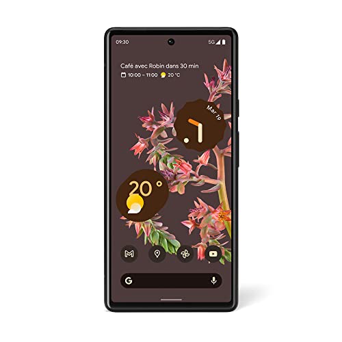Google Pixel 6 – Smartphone Android 5G débloqué avec appareil photo de 50 Mpx et objectif Grand Angle – [128GB] – [Noir Carbone] Version FR