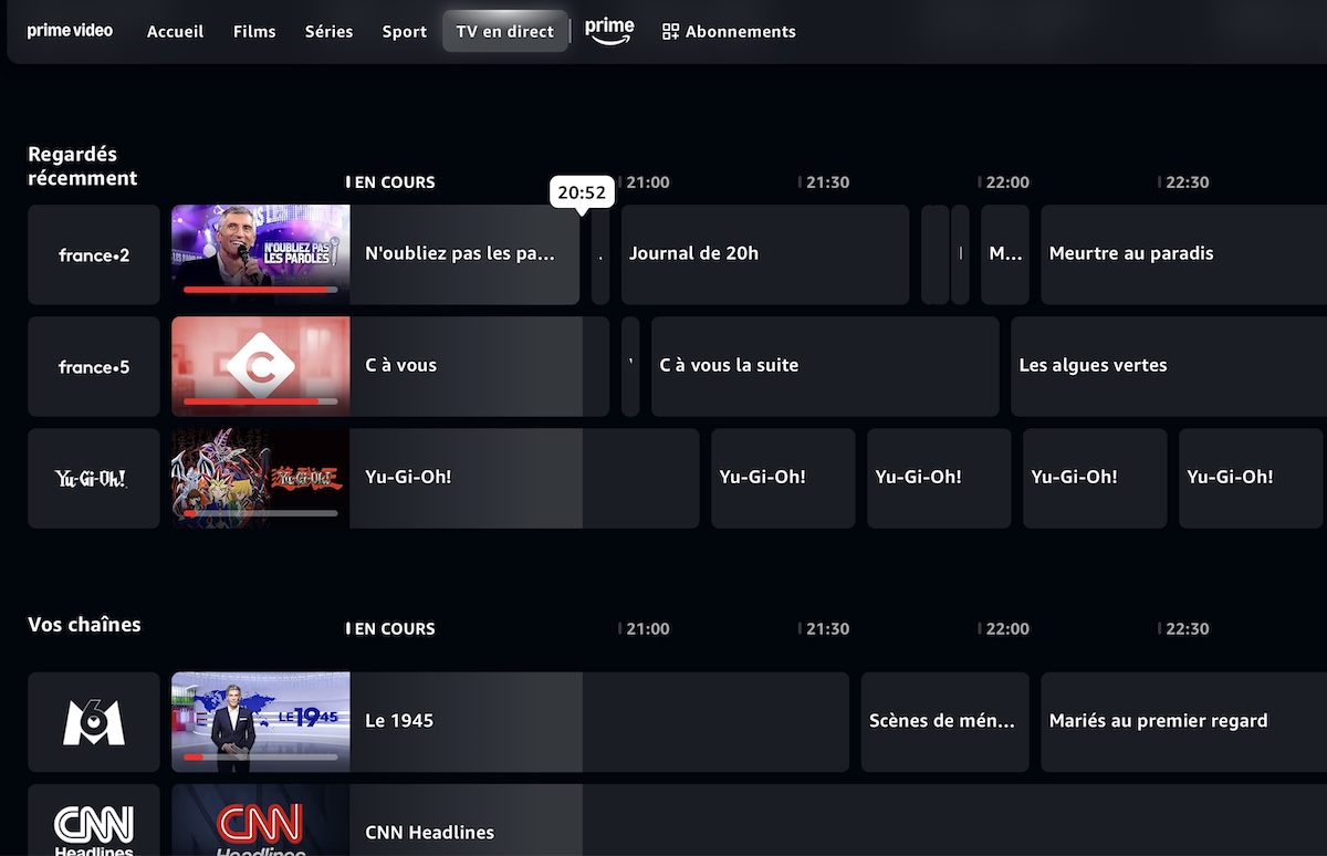 TV. en direct Prime Video