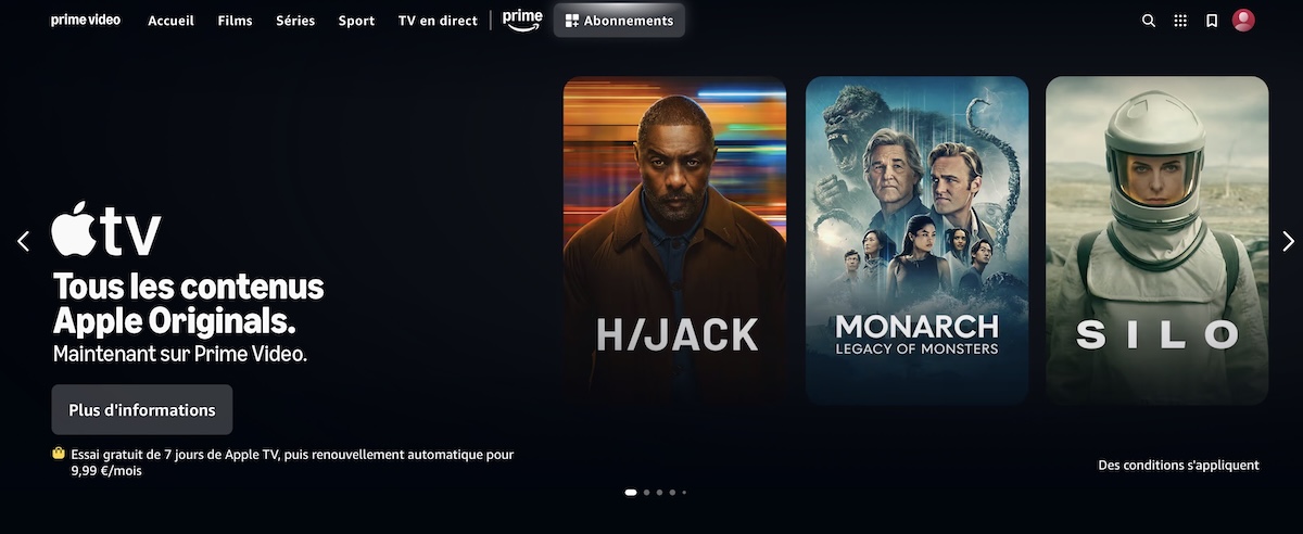 abonnement Apple TV Prime Video