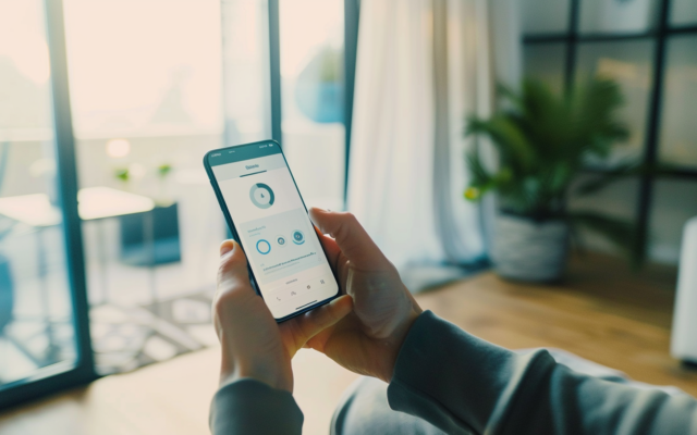 Personne consultant un tableau de bord de gestion sur smartphone illustrant les outils de suivi du jeu responsable