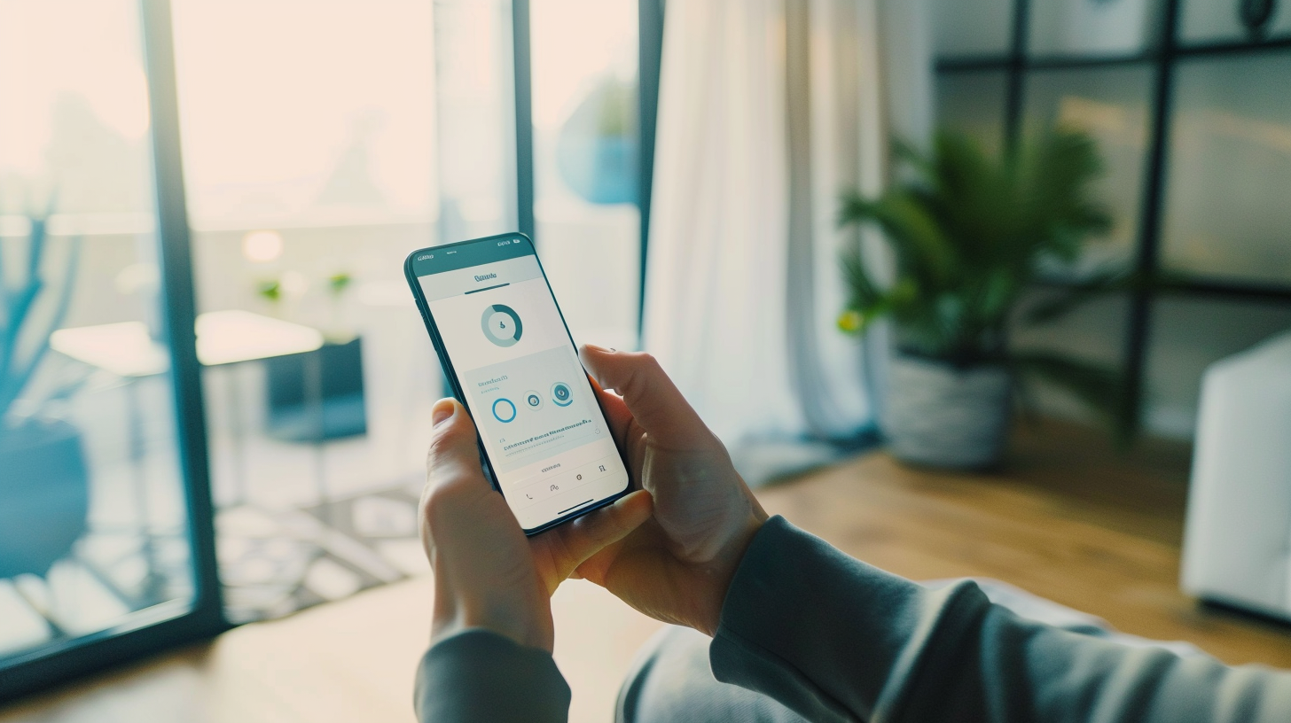 Personne consultant un tableau de bord de gestion sur smartphone illustrant les outils de suivi du jeu responsable
